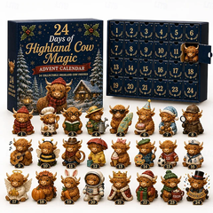 24-Day Highland Cow Advent Calendar – 24 Cute Christmas Collectible Figures
