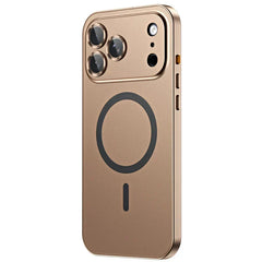 Magsafe Case - Gold MagSafe-compatible iPhone case with camera protection, rear three-quarter view