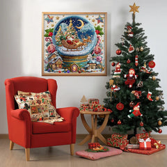 Christmas crystal ball jigsaw puzzles 1000 pieces box with festive scene