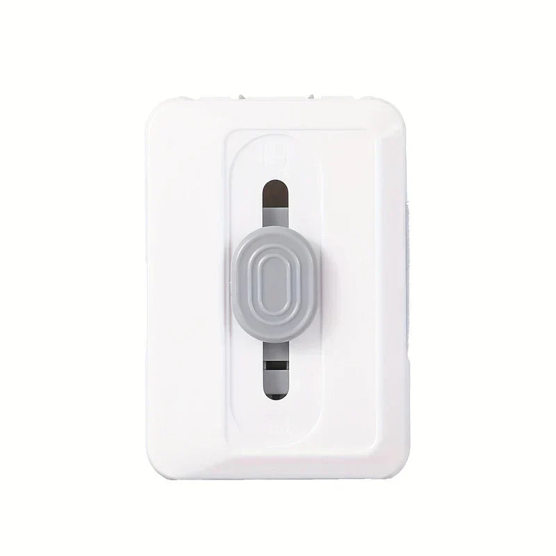 kit de limpieza para electrónica - Estuche de limpieza compacto blanco y gris con botón deslizante, vista frontal