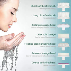 7-In-1 Facial Cleansing Brush Massager Set
