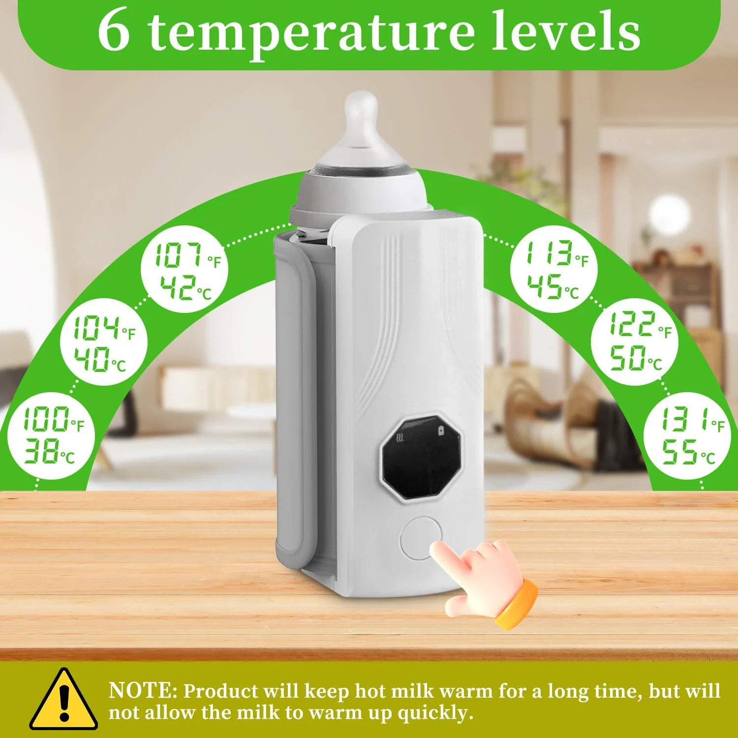 Portable Bottle Warmer USB Rechargeable for Travel and Baby Feeding