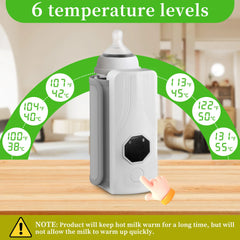Portable Bottle Warmer USB Rechargeable for Travel and Baby Feeding