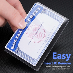 Clear PVC Card Protector Sleeves — Fits Social Security, Medicare, ID & Credit Cards