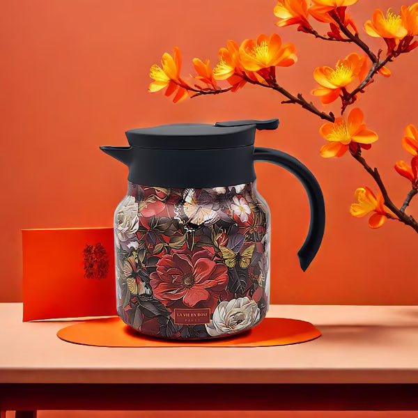 Vintage Floral Pattern Tea Thermos – Built-In Infuser New HomeGoods