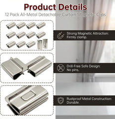 Magnetic Curtain Clips for Home Patio Office Strong Magnetic Curtain Clips