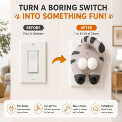 🐱 ButtoSwitch™ 3D Cat Light Switch Cover – Funny Home Decor