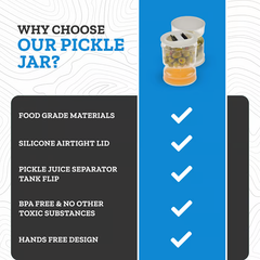 Pickle And Olives Jar Container With Strainer