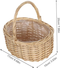 Storage Basket - Dimensional diagram of woven basket showing 20cm total height, 17cm length, and 10cm width measurements