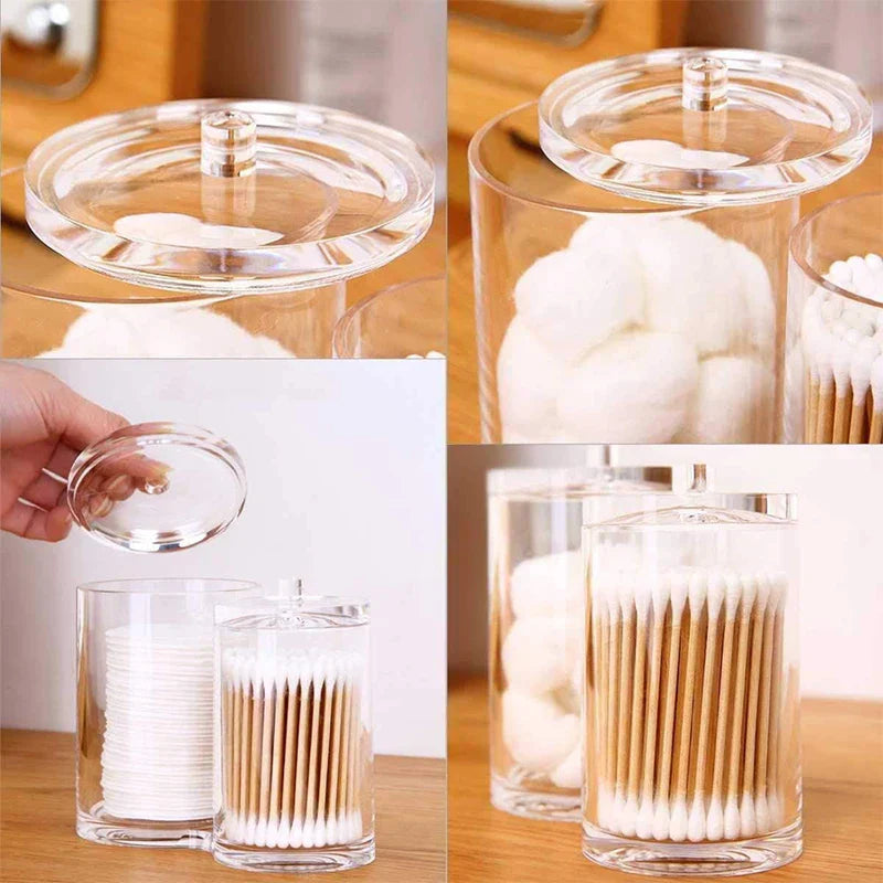 Acrylic Cotton Swab Ball Pad Holder Dispenser