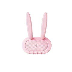 Utility Hooks - Pink bunny-shaped adhesive hook front view on white background