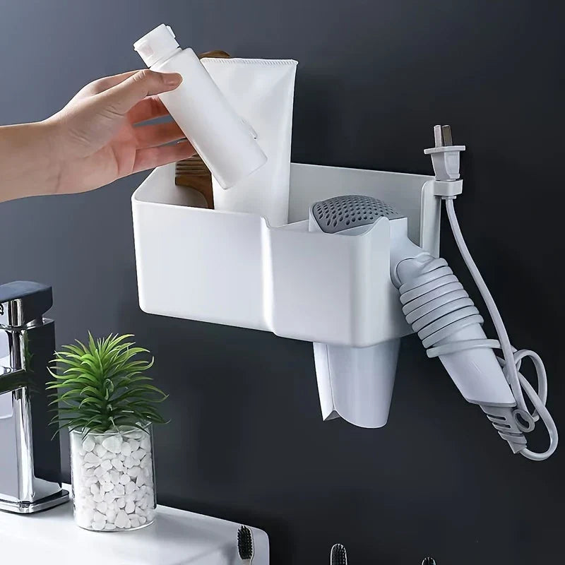 Adhesive Wall Mount Hair Dryer Holder Rack