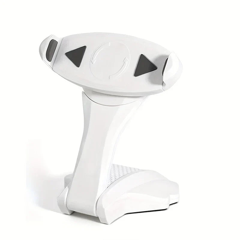 Phone Tablet Stand - white adjustable foldable device stand front view on white background