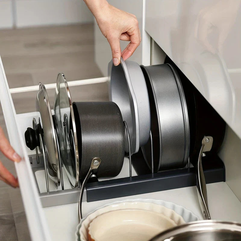 Adjustable Pot Pan Organizer Rack Holder