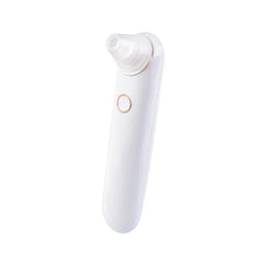 Adjustable Suction Pore Cleansing Beauty Tool - White handheld device with rose gold accent button and clear nozzle tip, front angle view