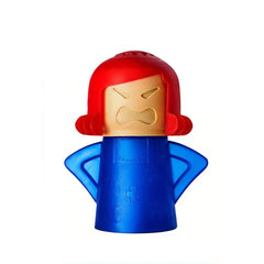 Angry Mama Microwave Steam Cleaner - Cartoon character-shaped cleaning tool with red hair and blue dress, front view on white background