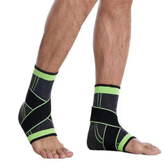 Close-up of the adjustable ankle compression wrap