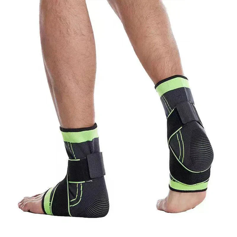 Ankle compression wrap with adjustable strap