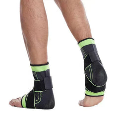 Ankle compression wrap with adjustable strap
