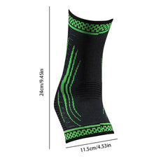 Black green ankle brace support size dimensions 24cm 11.5cm