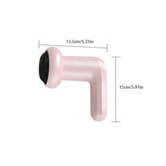 Masajeador reductor - Masajeador manual con forma de L en color rosa con etiquetas de dimensiones 13,5 cm/5,31 pulgadas de ancho y 15 cm/5,91 pulgadas de alto