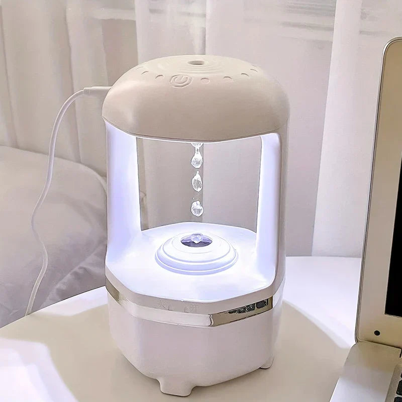 Anti-Gravity Water Drop Humidifier in a bedroom