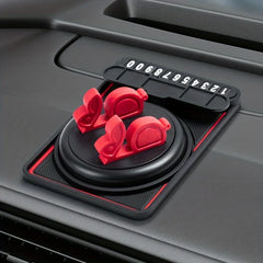 Dashboard Pad - non-slip mat with extended number plate, placed on car dashboard