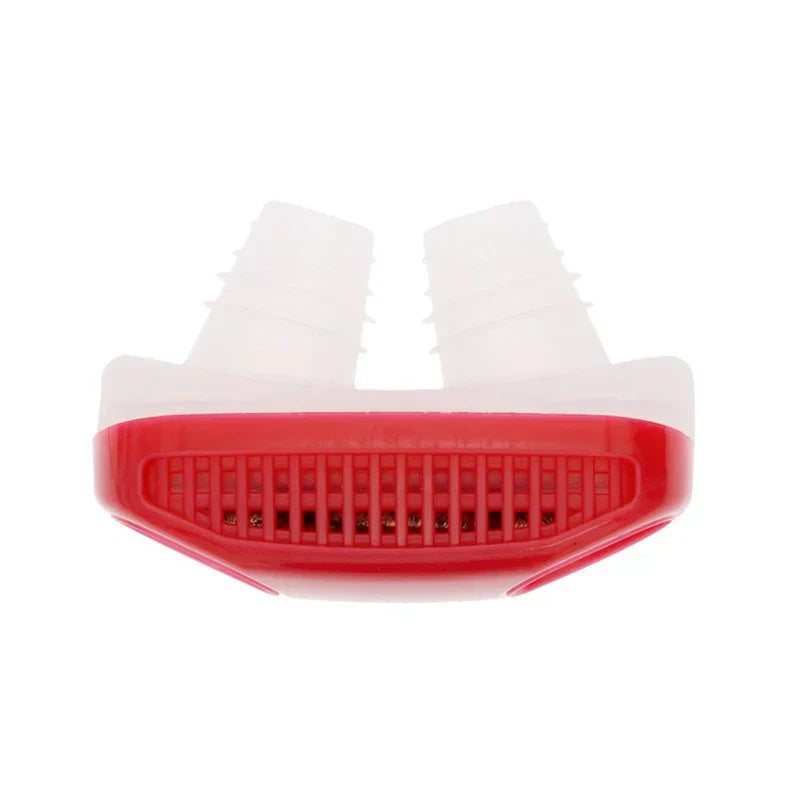 Nose Vents Dilators - Red and clear plastic nose device with two prongs and a front grille, on a white background