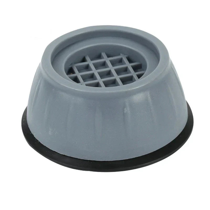 Washing Machine Feet - Single gray anti-vibration pad with grid top and black rubber base