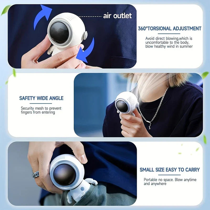 Astronaut Bladeless Neck Fan USB Rechargeable