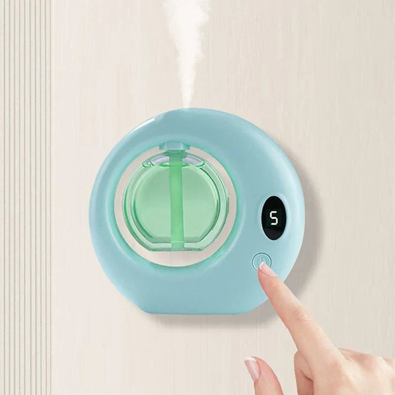 Automatic air freshener dispenser machine in a retail store setting