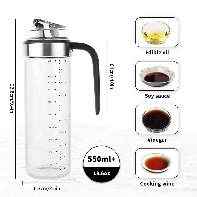 Automatic Flip Cap Leakproof Oil Dispenser Bottle