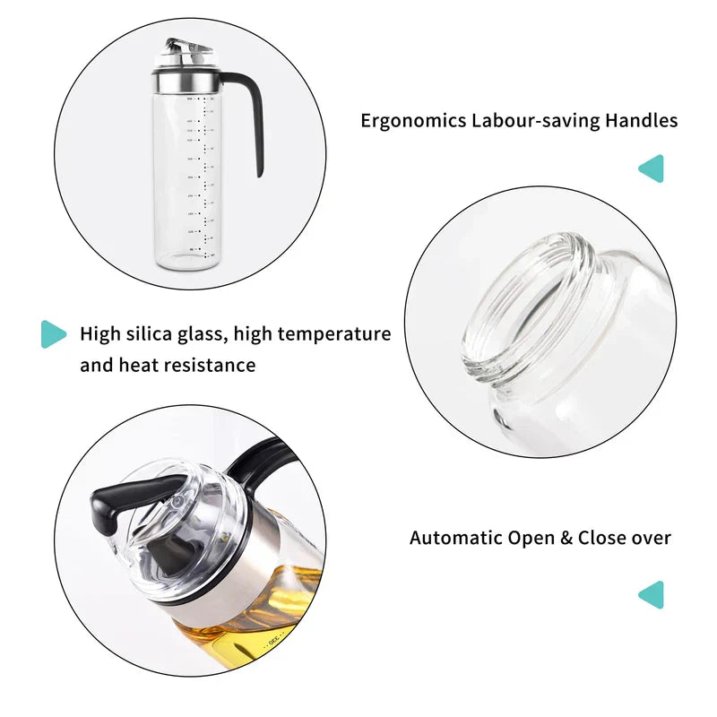 Automatic Flip Cap Leakproof Oil Dispenser Bottle