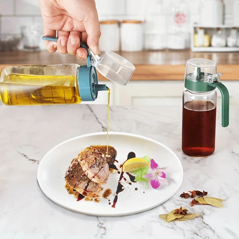 Automatic Flip Top Glass Oil Dispenser