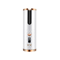 Automatic hair curler curling iron wand on a flat surface