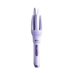 Automatic Hair Curler Wand - Lavender auto rotating curling tool with control buttons and temperature display on white background