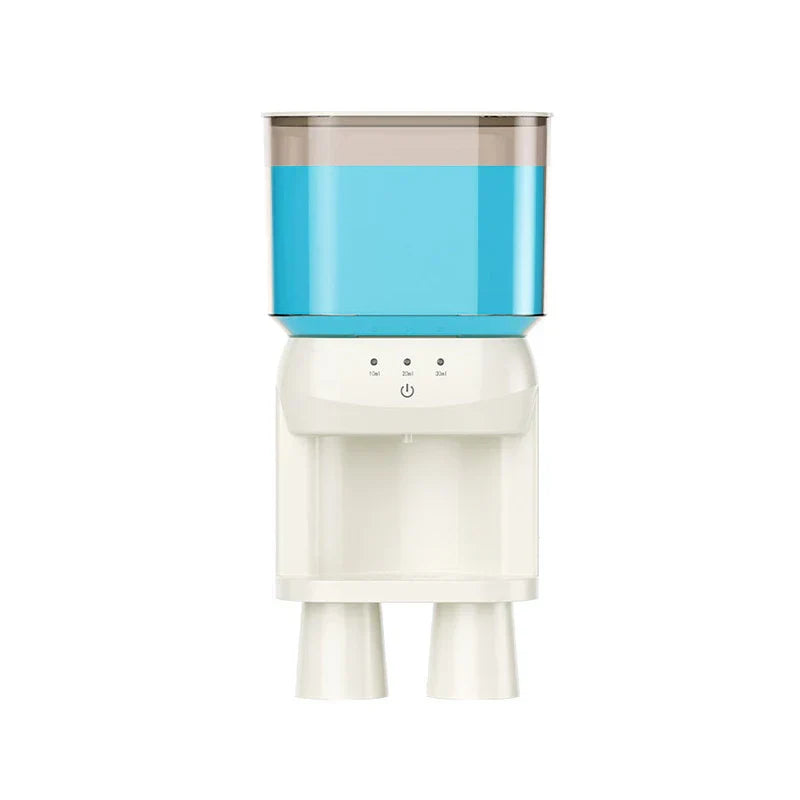 Automatic mouthwash dispenser machine pump on bathroom counter