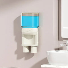 Close-up of touch-free mouthwash dispenser pump