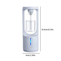 White compact paper shredder alternative device with clear water reservoir, 16.6cm tall and 6cm wide, on plain white background