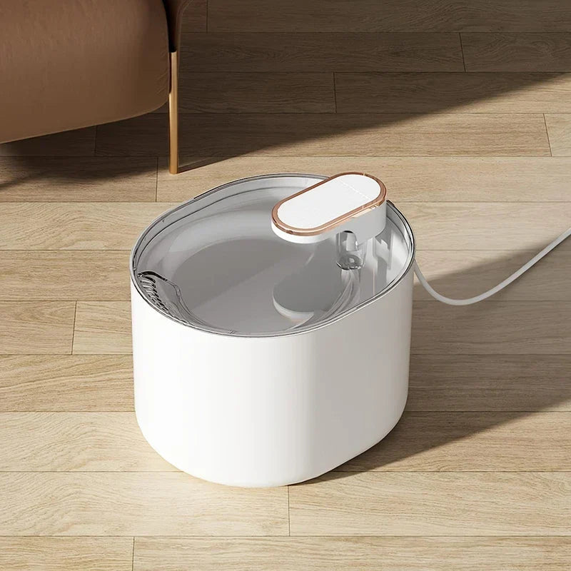 Cat automatic pet water fountain in a home setting