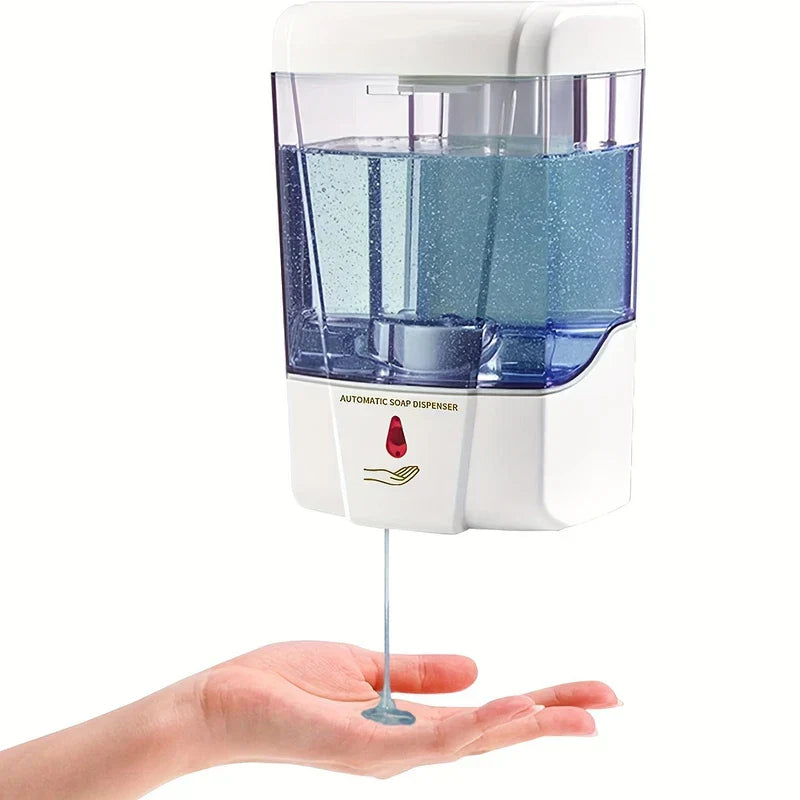 Soap Dispenser - Automatic touchless unit dispensing liquid soap into an outstretched palm