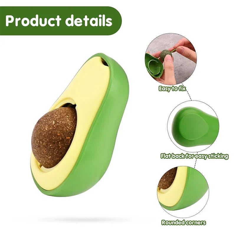 Avocado Catnip Ball Toy Wall Mount
