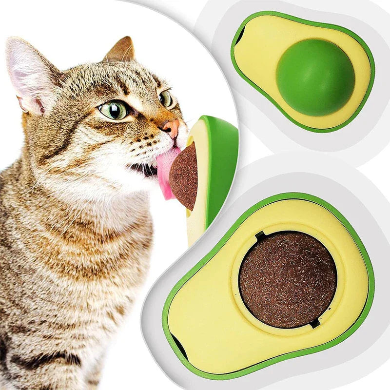 Avocado Catnip Ball Toy Wall Mount