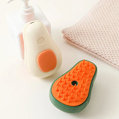 Avocado pet grooming brush with green handle