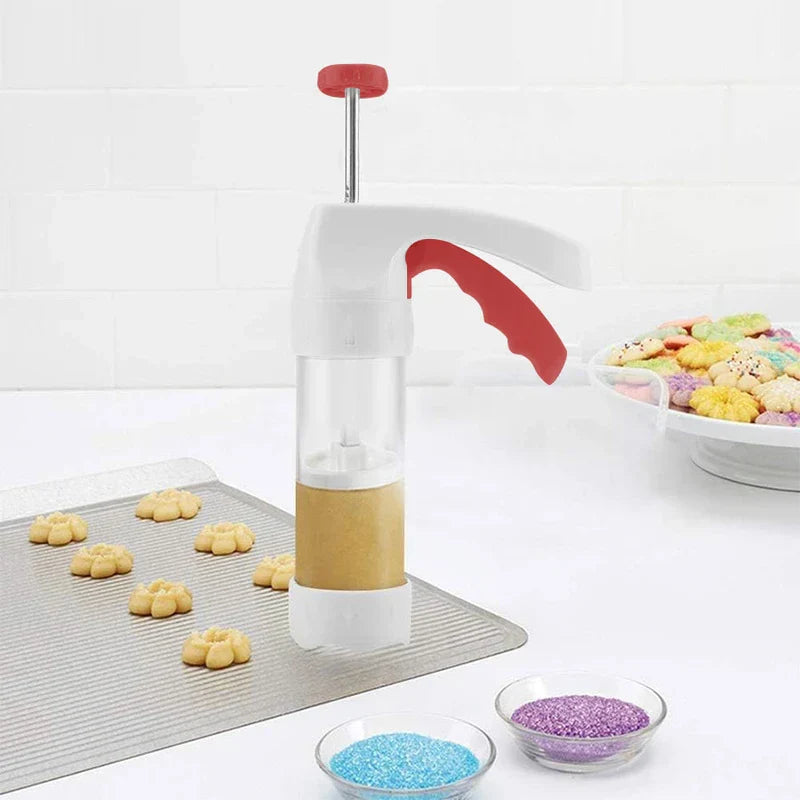 Kitchen baking supplies set including measuring cups and whisk
