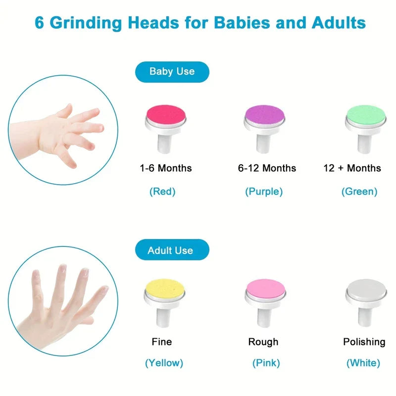 Battery Operated Electric Nail File Kit (6 Bits)