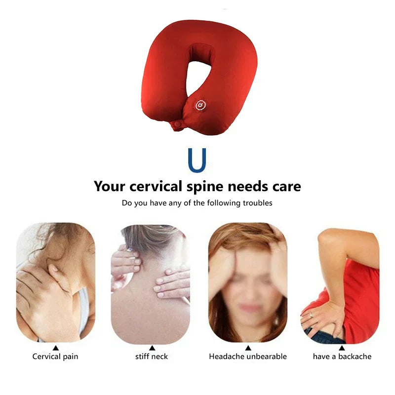 Battery Operated Electric U-Shaped Travel Massage Pillow