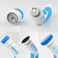 Close-up of the power scrubber brush bristles on a surface
