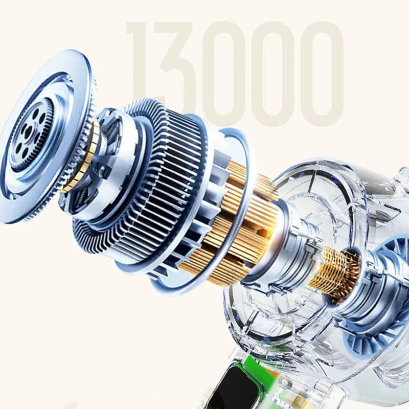 Personal Cooling Fan - Exploded view of fan motor assembly, with 13000 text in the background