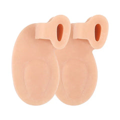 Arch Support With Metatarsal Pad - pair of nude toe loop foot pads on white background